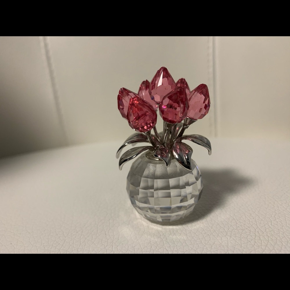 Swarovski crystal pink tulips